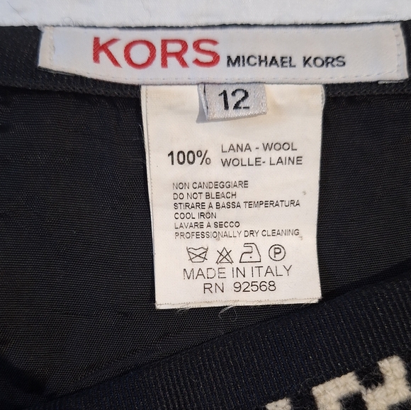 MICHAEL KORS Made Italy Geometric Black and Cream Pencil Skirt - Picture 6 of 8